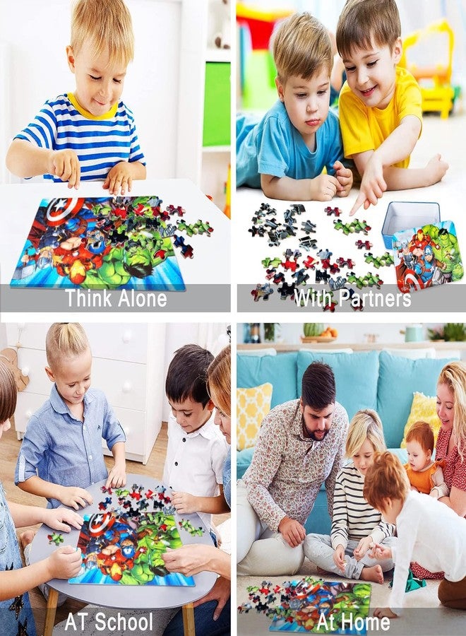 LELEMON Puzzles for Kids Ages 4-6,100 Piece Puzzles for Kids Ages 4-8 in a Metal Box, Childrens Educational Jigsaw Puzzles 100 Piece Puzzle Games Puzzle Toys for Girls and Boys - Image 4